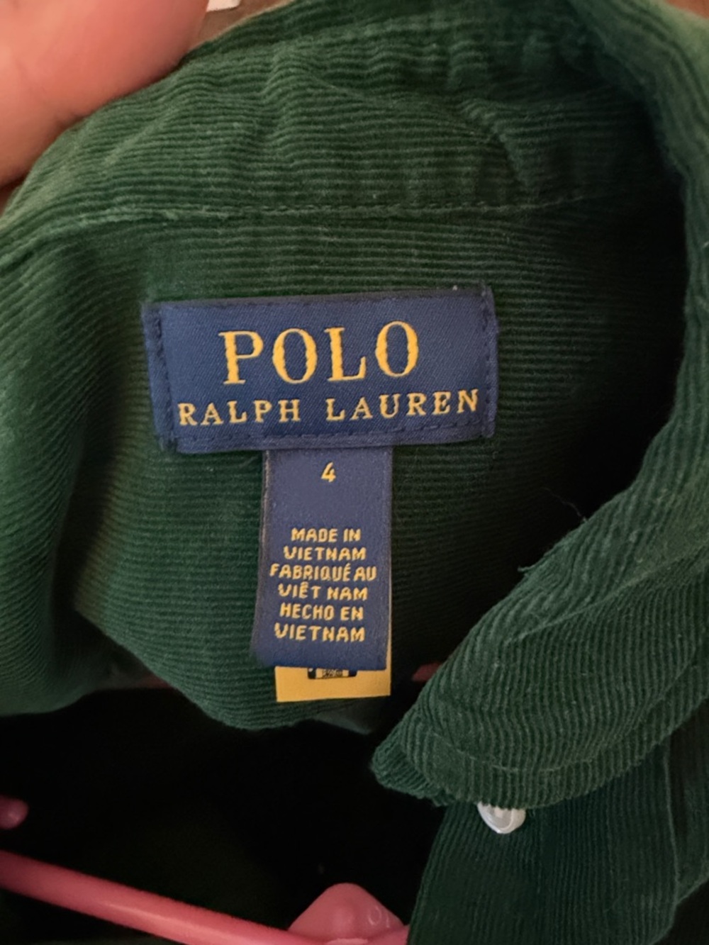 Polo by Ralph Lauren Dark Green Corduroy Button-Up Dress - Picture 2 of 4